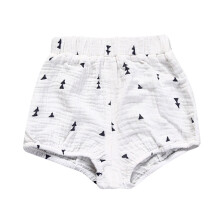 Boys Girls Lantern Shorts Summer Cute Comfort Geometric Printed Stretch Elastic Waist Shorts Child Leisure Daily Shorts,White,5-6 Years