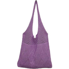 Gestrickte Hobo-Tasche für Damen, gewebte Schultertasche, Handtasche, große Tragetasche, Sommer-Strandtasche mit Henkel