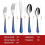 Stainless Steel Silverware Set Sapphire Blue 20-Pc 2