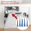 Stainless Steel Silverware Set Sapphire Blue 20-Pc 4