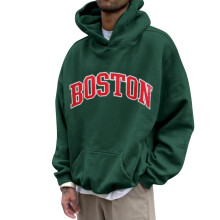 New Sweatshirts For Men Letter Print Hooded Long Sleeve Hoodie Loose Fit Pullover With Pocket Leisure Breathable Daily Wear