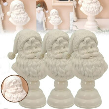 3-dielna busta Santa Clausa Vianočná stolová dekorácia Biela živicová vianočná figúrka Klasická busta Santa Clausa Elegantná vianočná