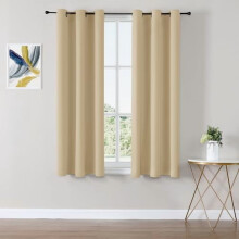 Blackout Curtains 38x54 Inch, 2 Panels, Grommet, Thermal Insulated, Darkening, Biscotti Beige, Compatible with Standard Rod