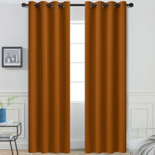 Burnt Orange Blackout Curtains 52x84 in, 2 Panels, Thermal