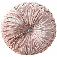 Coussin décoratif rond pour canapé, lit, salon, petit coussin de sol pour adultes et enfants, 34,8 cm (A01-Rose)