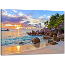 Sonnenuntergang am Meer, 12" x 16" gerahmte Leinwanddrucke