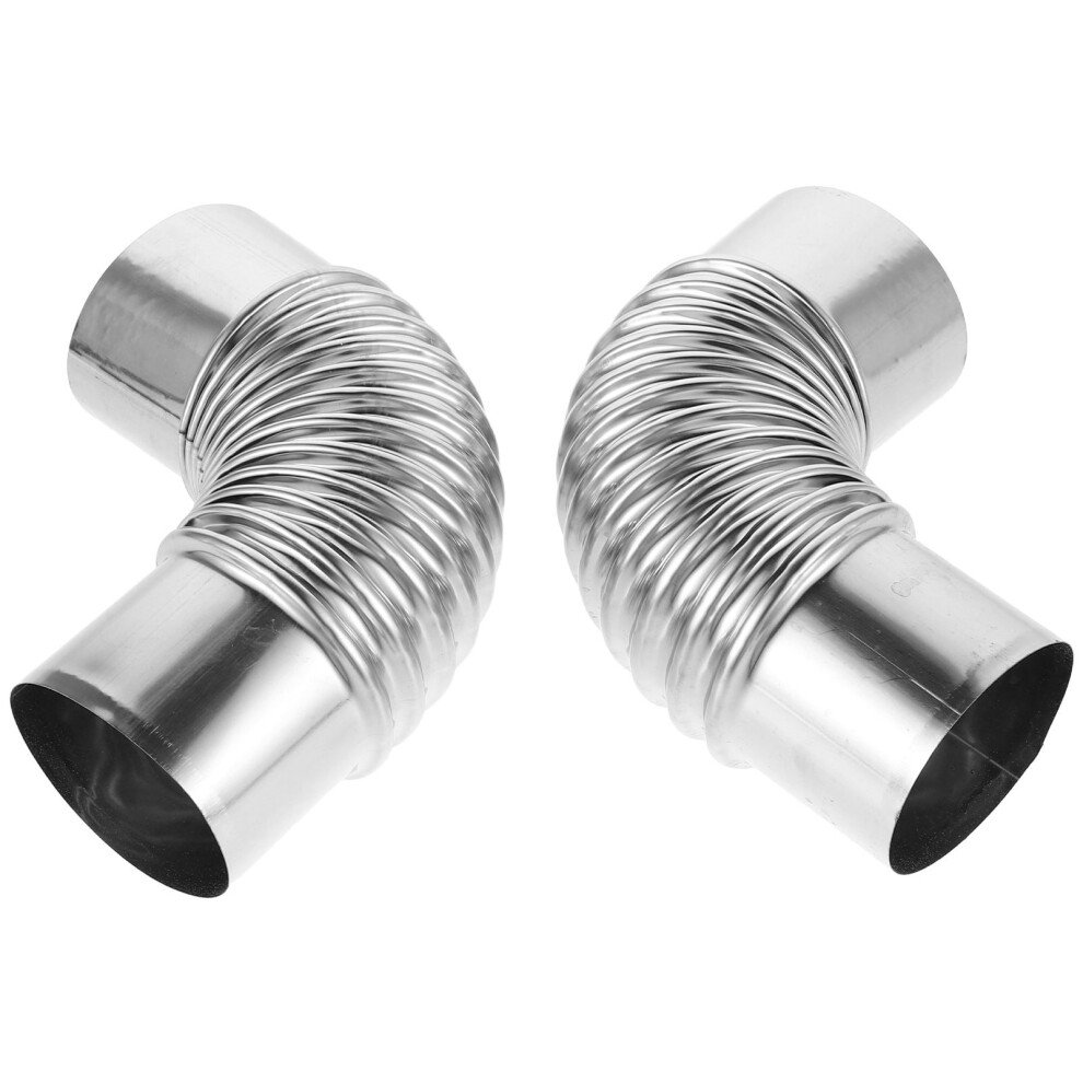 2-Pack Stainless Steel 90 Degree Elbow For Water Heater Exhaust Vent Pipe Connector 9130661805155