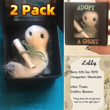 Adoptiere einen Geist – 2025: Neuer, superniedlicher kleiner Taschengeist mit einer winzigen Schriftrolle, Mini-Plüschgeist-Puppe