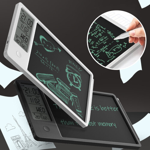 Tablet γραφής LCD Xqxayjr10" – Ημερολόγιο, Ένδειξη θερμοκρασίας/υγρασίας, Ξυπνητήρι,