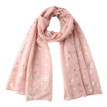 Cachecol feminino YOUSNH de inverno com estampa clássica de flocos de neve natalinos, moderno e quentinho, rosa.