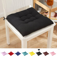 Coussins de chaise FAMTKT pour intérieur/extérieur avec attaches – Coussins de siège noirs pour terrasse, jardin, maison et bureau –
