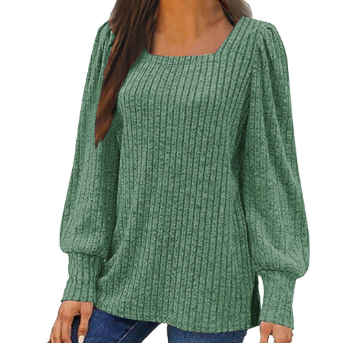 Lenago Herbstpullover für Damen in Übergrößen, modische Langarm-Pullover in Unifarben