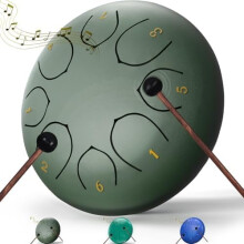 Steel Tongue Rain Drum 8-Note 6 Inch Green