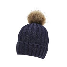 Gorros de inverno para bebês e crianças de 1 a 11 anos, com dois pompons, macios, grossos e quentes, em tricô canelado.