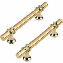 Gold Cabinet Handles Brushed Brass 10 Pack 4 Inch