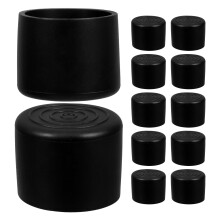 20 stk. svarte runde stolbeinhetter 22 mm PVC-gummi