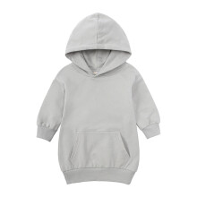 Girls Sweatshirt Dress Toddler Girls Clothes Color Sweatshirts Dress 2025 Long Sleeve Pockets Skirt Gray 4-5 Years