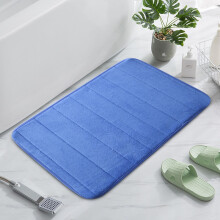 PRETXORVE Dikke koraalfluwelen vloermat voor keuken en badkamer, effen kleur, voetenmat van memory foam, 2 stuks
