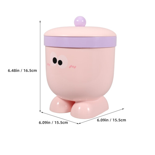 FRCOLOR Cartoon-Mülleimer mit Deckel, rosa, Mini-Tischmodell 1