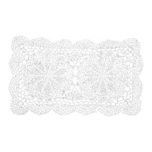 Hand-Crocheted Cotton Lace Table Mat – Rustic White,