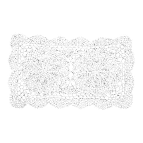 Hand-Crocheted Cotton Lace Table Mat – Rustic White,