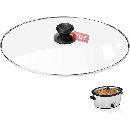 Oval Glass Crock Pot Lid 7 Quart Replacement