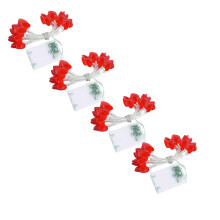4PCS Red Heart Fairy Lights, Battery Operated LED String Lights for Valentine's Day, Birthday, Proposal—Compatible with AA Batteries