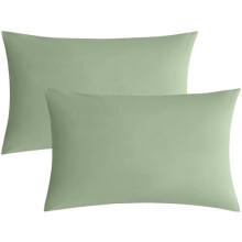 Light Green Washed Cotton Envelope Pillowcases 20x36 in (2