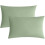 Light Green Washed Cotton Envelope Pillowcases 20x36 in (2 1