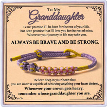 Cherry Knot Granddaughter Bracelet – Adjustable Hand-Woven Braided Jewelry Gift from Grandma, Compatible with Women's Birthday