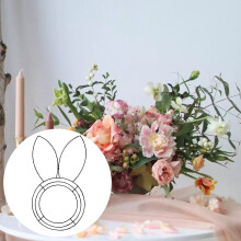 Szív és nyúl alakú fém girland drótállvány – DIY dekorációs kiegészítők (B)