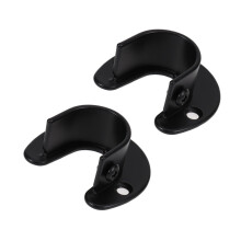 2PCS Heavy Duty Ringent Stainless Steel Coloset Pole Socket with Screws for Closet Curtain (Black)