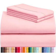4-teiliges Bettwäscheset, tiefe Taschen (40 cm), umweltfreundlich, knitterfrei, kühlend, maschinenwaschbar, seidenweich, Hotelbettwäsche –