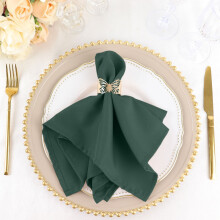 BalsaCircle 100 Pieces 17" Hunter Green Polyester Luncheon Napkins Wedding