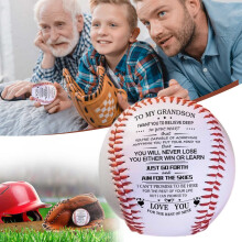 Personalized Motivational Baseball for Grandson – “You Will Never Lose” Printed Ball, Great for Graduation, Birthday, from Grandpa/Dad