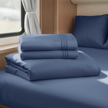Kurze Queen-Size-Bettlaken für Wohnmobile, marineblaue Queen-Size-Bettlaken für Wohnmobile, seidig weiches 1800-Mikrofaser-Bettlaken für Camper,