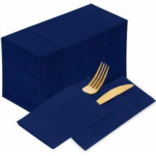 Blå engångsservetter tygliknande papper 100-pack 16,5x16,5