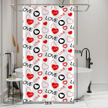 Ombre Shower Curtain with Hooks 72x84in Waterproof Polyester