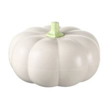 Plateau de service compartimenté en forme de citrouille avec couvercle, boîte à goûter à 3 compartiments pour fruits, noix et bonbons – Blanc