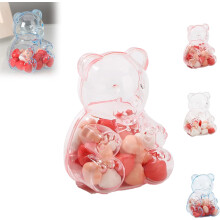 Bear-Shaped Clear Plastic Treat Jars (12 pcs)
