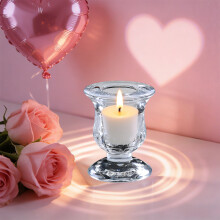 Clear Glass Candlestick Holder 2.4in