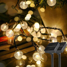 Grand Patio Solar String Lights Outdoor, 30 LED 13ft Solar Powered Crystal Ball Outside Fairy Lighting for Christmas (2 Pack)
