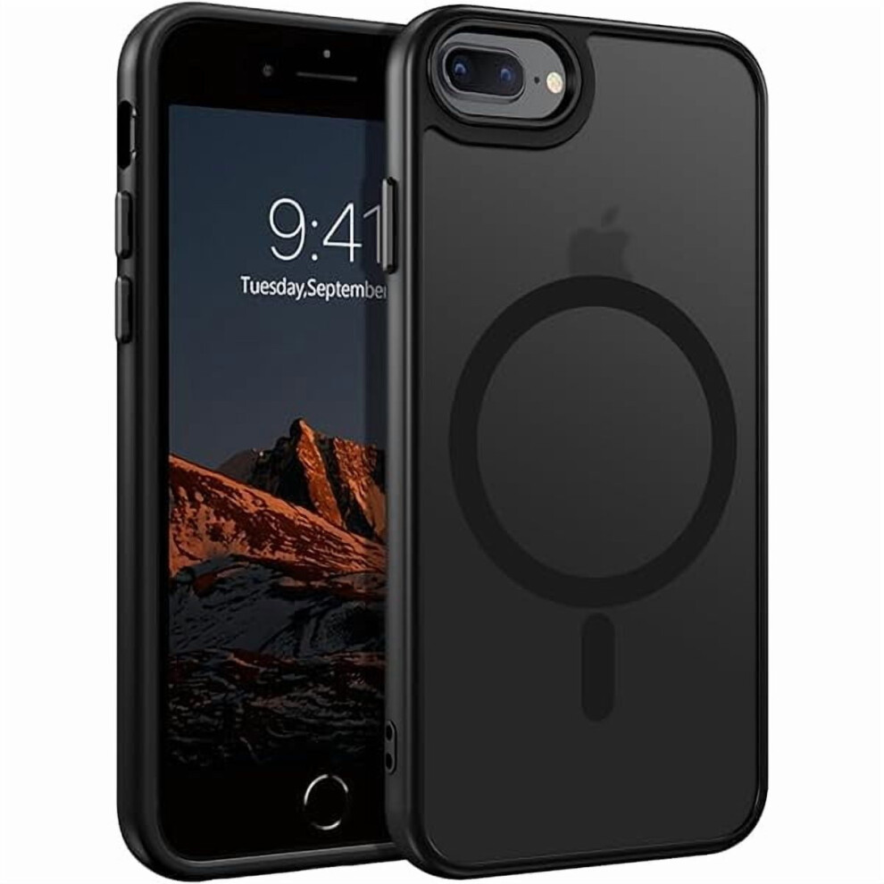 Magnetic Magsafe Case For Iphone 7 Plus/8 Plus Â Translucent Matte, Anti-Scratch, Shockproof, Black 9558633888850