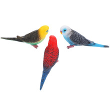 Realistic Plastic Parrot Decor Set of 3