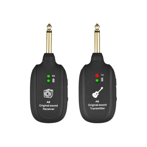 TråDlöSt Gitarrsystem 20Hz-20KHz Akustisk ÖVerföRing Uppladdningsbar SäNdarmottagare för Elgitarrbas