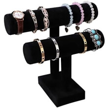 3-Tier Velvet Jewelry Holder for Bracelets, Watches &