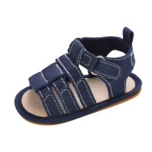 Ediodpoh kindersandalen, blauw, Romeinse stijl, open teen, klittenbandsluiting, platte zool, lichtgewicht – geschikt voor lente/zomer