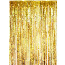 2-Pack Gold Foil Streamer Curtains 3.28ft x 6.56ft