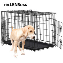 30 inch Dog Crates for Small Dogs Puppy Crate Foldable Metal Dog Crate Small Dog Kennel Indoor Dog Cage for Small Dog 10-30 Pounds, Black
