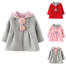 Toddler Winter Coat,Winter Coats for Girls,Girls' Solid Color Hooded Long Sleeve Warm Windbreaker Casual Loose Jacket Pink 3-6 Months